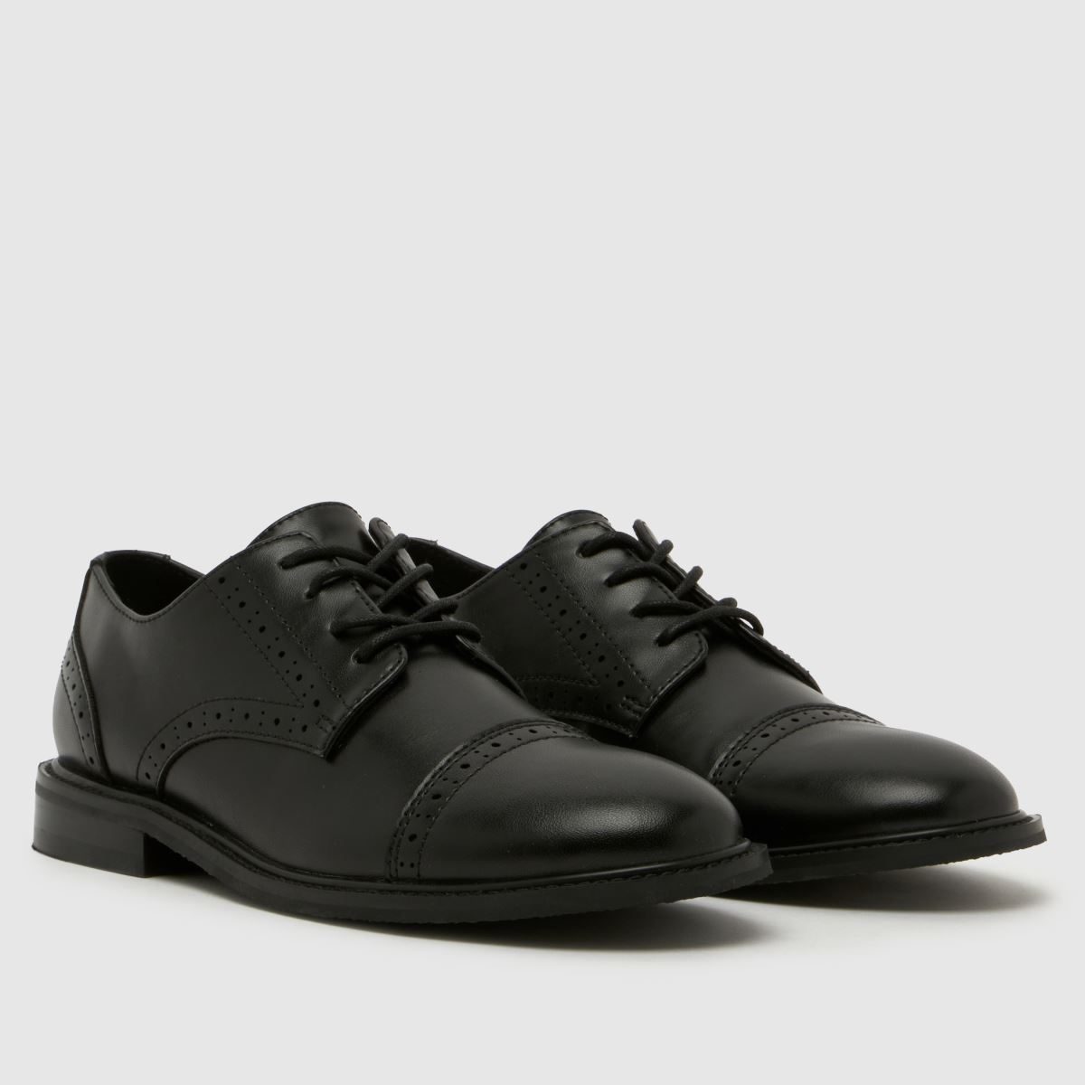 schuh Landyn Brogue Lace Up Boys Youth in Black schuh Landyn Brogue Lace Up 1