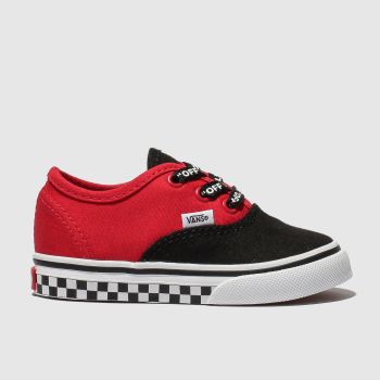 vans black & red authentic logo pop trainers toddler vans black & red authentic logo pop trainers toddler