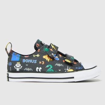 Converse black and blue 2v lo gamer trainers toddler Converse black and blue 2v lo gamer trainers toddler