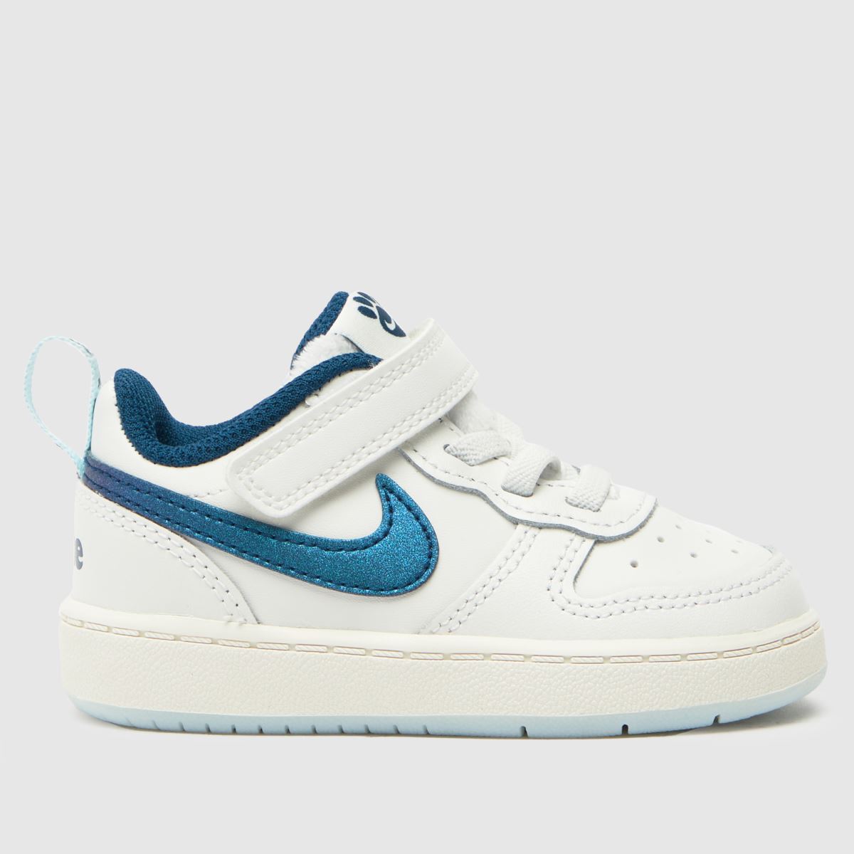 Kids Boys Toddler White Blue Nike Court Borough Low 2 Trainers schuh