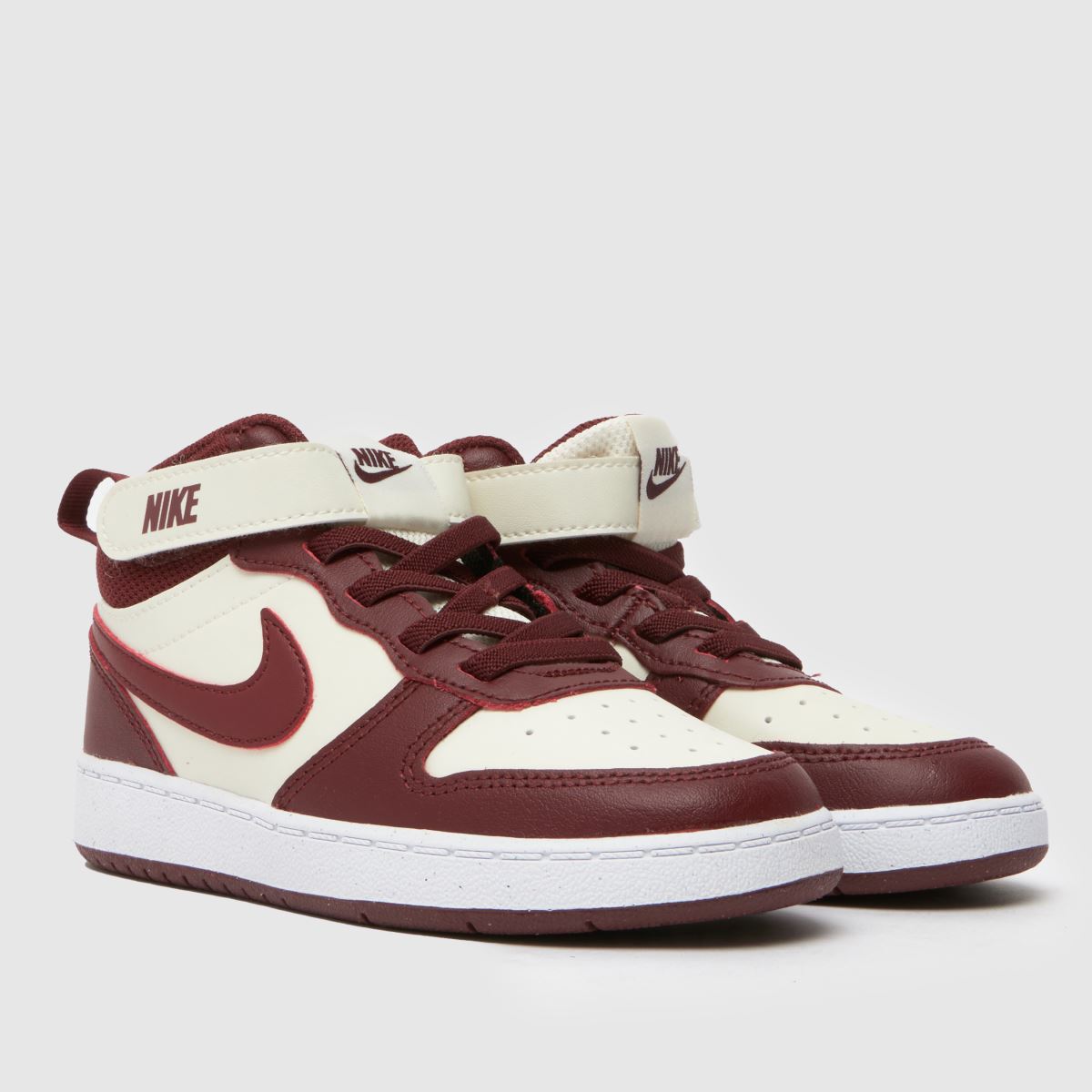 Nike Court Borough Mid 2 Boys Toddler in White & Burgundy Nike Court Borough Mid 2 1