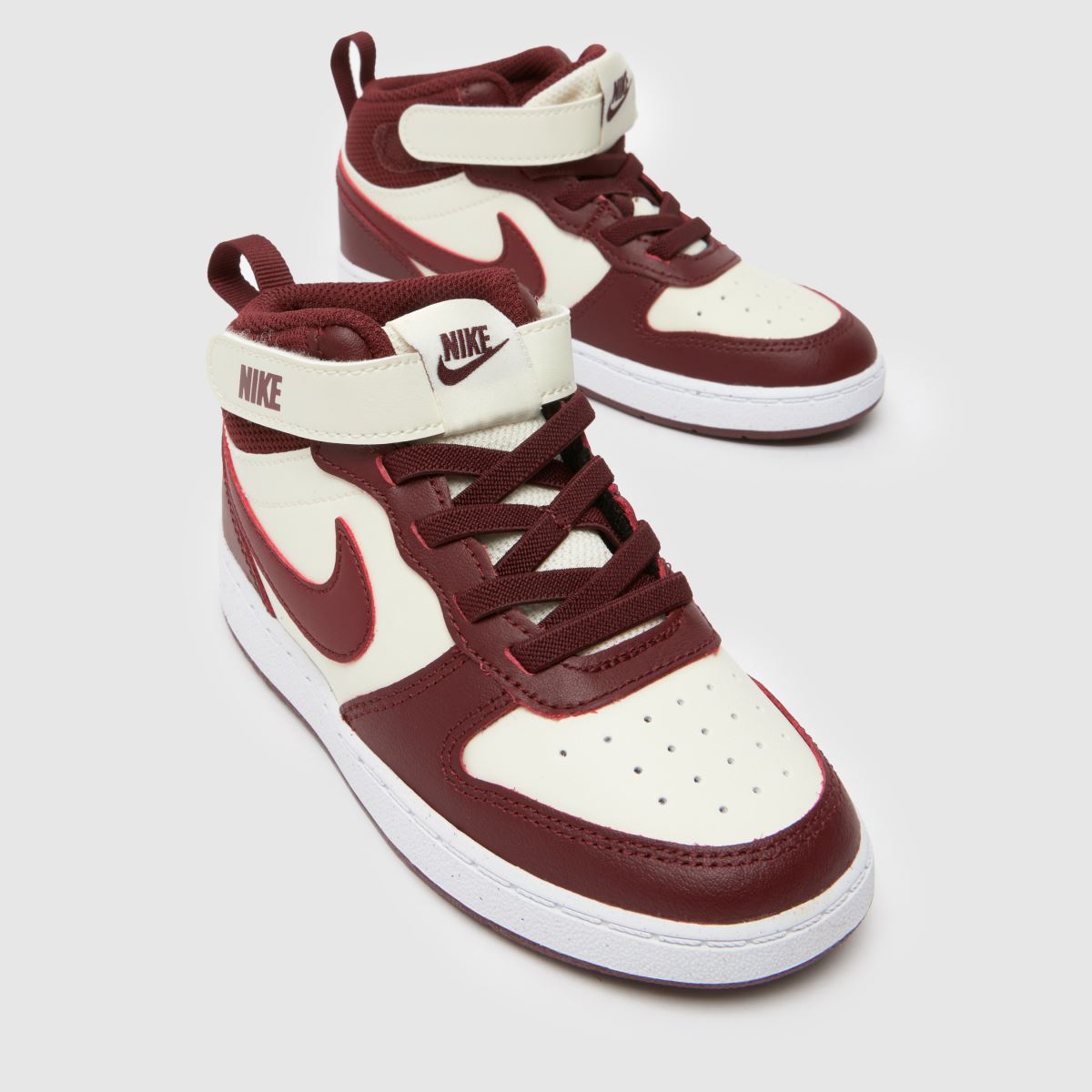 Nike Court Borough Mid 2 Boys Toddler in White & Burgundy Nike Court Borough Mid 2 4