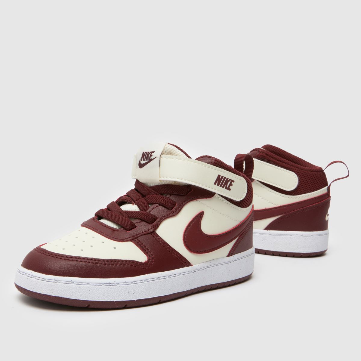 Nike Court Borough Mid 2 Boys Toddler in White & Burgundy Nike Court Borough Mid 2 7