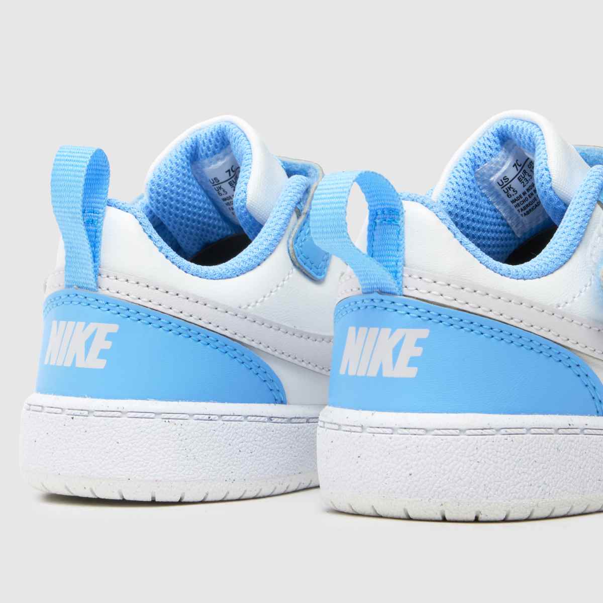 Nike Court Borough Low Boys Toddler in White & Pl Blue Nike Court Borough Low 7