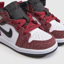 Nike Jordan Air 1 Mid Boys Toddler in White & Red Nike Jordan Air 1 Mid,3 of 4