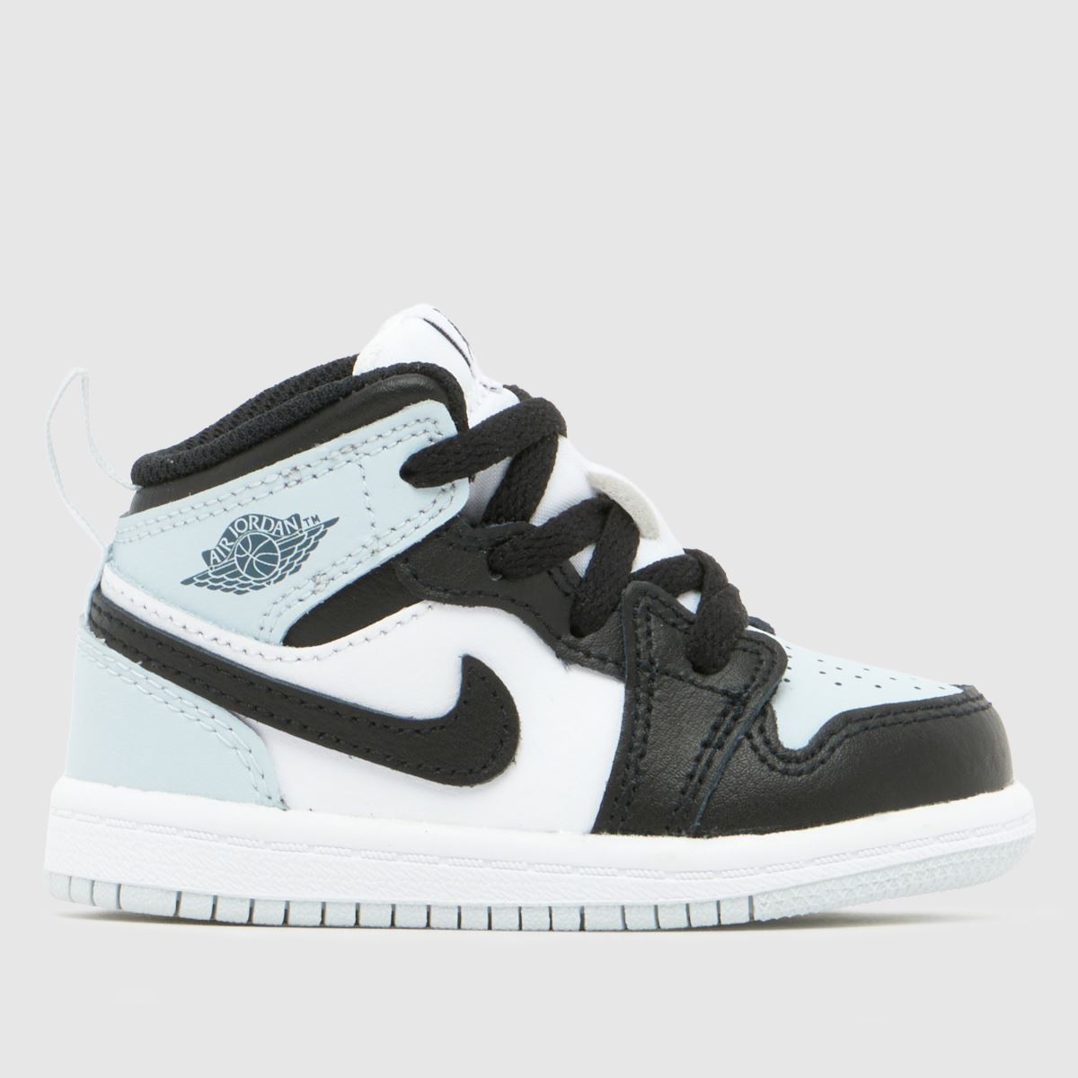 Nike Jordan Black and Blue 1 Mid Boys Toddler Trainers, Size: 6.5 (EU 23½)