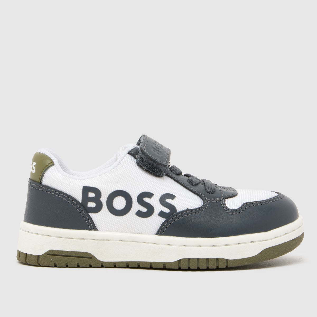 BOSS White & grey Court 1V Boys Toddler Trainers
