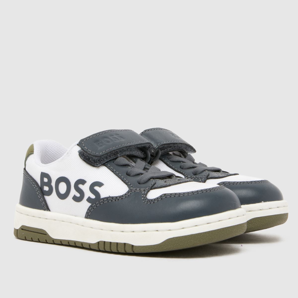 BOSS Court 1V Boys Toddler in White & grey BOSS Court 1V 1