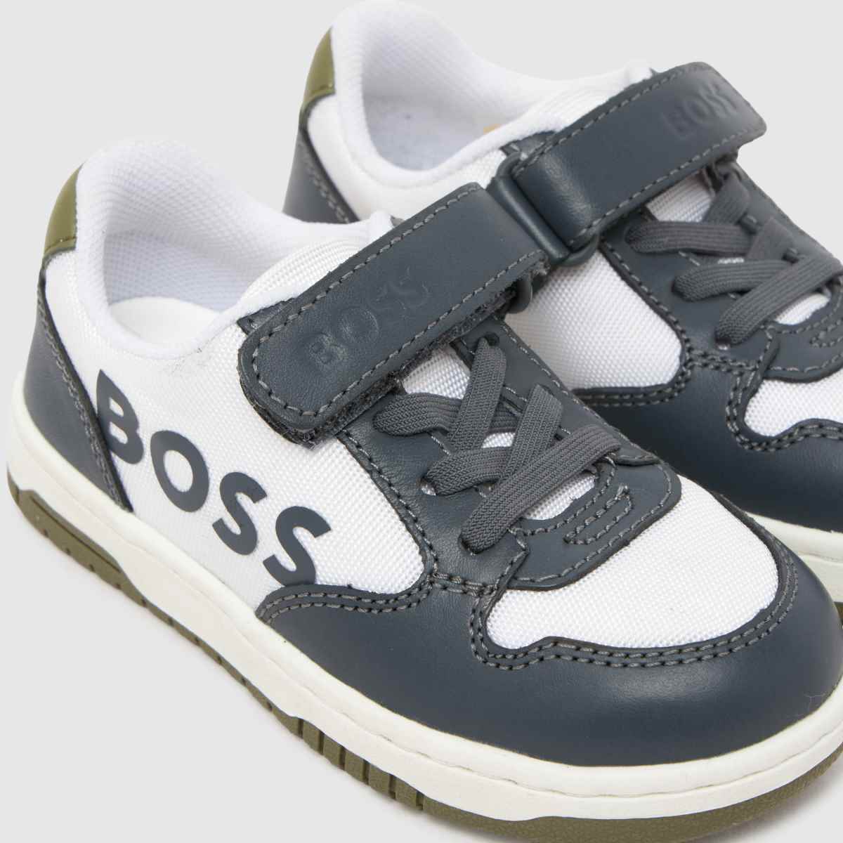 BOSS Court 1V Boys Toddler in White & grey BOSS Court 1V 4