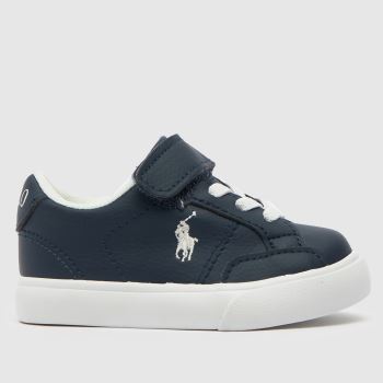 Polo Ralph Lauren navy & white theron iv ps Boys Toddler Trainers Polo Ralph Lauren navy & white theron iv ps Boys Toddler Trainers