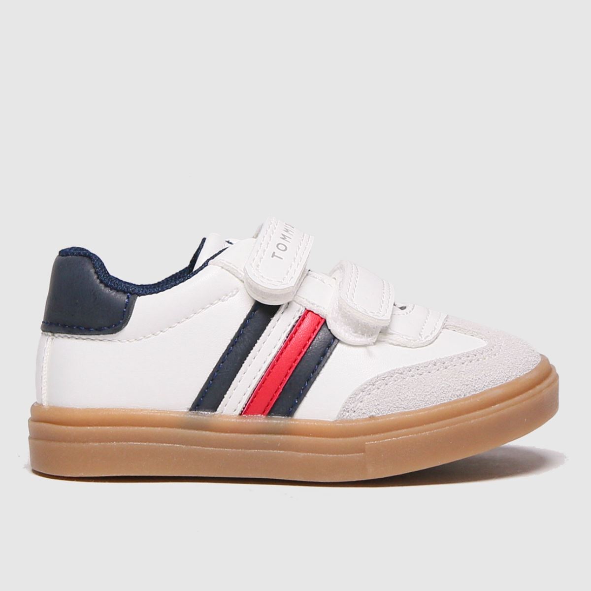 Tommy Hilfiger White & Blue Low Cut Velcro Sneaker Trainers Todd