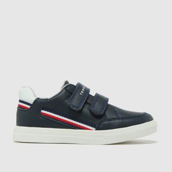 Tommy Hilfiger navy & white low cut velcro sneaker trainers toddler Tommy Hilfiger navy & white low cut velcro sneaker trainers toddler