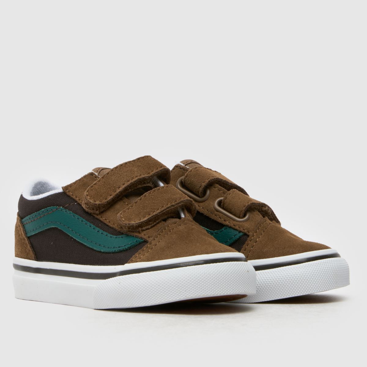 Vans Old Skool V Boys Toddler in Brown Multi Vans Old Skool V 1