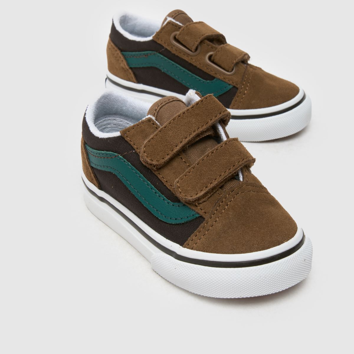 Vans Old Skool V Boys Toddler in Brown Multi Vans Old Skool V 4