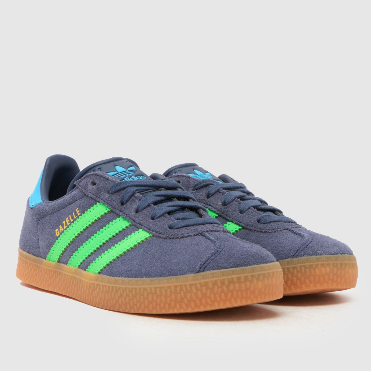 adidas gazelle silver green womens Gazelle comfort closure elastic laces shoes kids – Bisou Petite