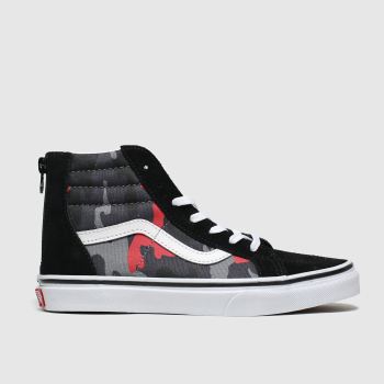 vans black & red sk8-hi zip trainers junior vans black & red sk8-hi zip trainers junior