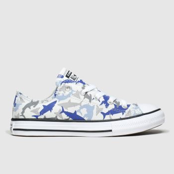 converse grey & navy lo shark bite trainers junior converse grey & navy lo shark bite trainers junior