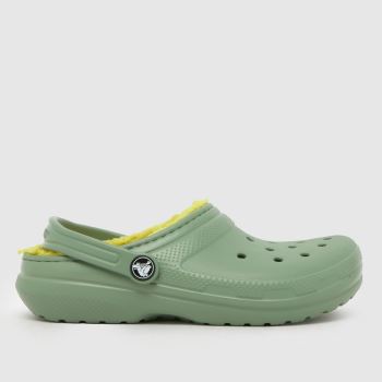 Crocs Green Classic Lined Clog Boys Junior