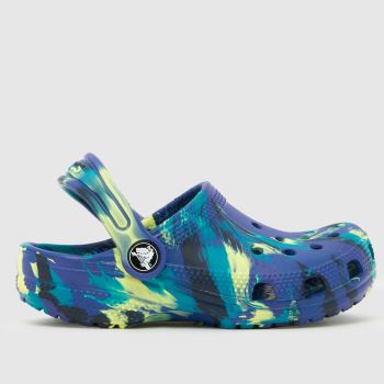 Crocs Navy & Green Classic Clog Boys Junior