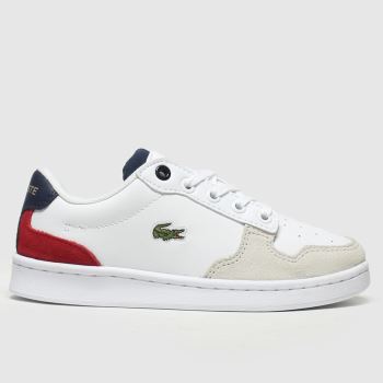 lacoste white & red masters cup trainers junior lacoste white & red masters cup trainers junior