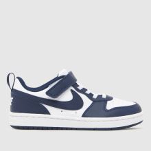 Nike Court Borough Low Boys Junior in White & Navy Nike Court Borough Low,1 of 4