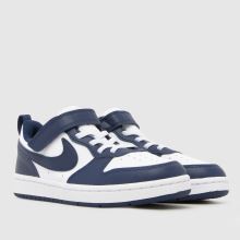 Nike Court Borough Low Boys Junior in White & Navy Nike Court Borough Low,2 of 4