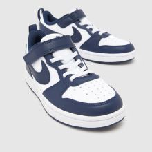 Nike Court Borough Low Boys Junior in White & Navy Nike Court Borough Low,3 of 4