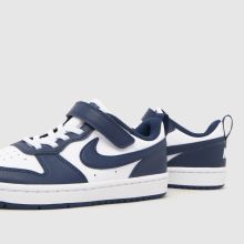 Nike Court Borough Low Boys Junior in White & Navy Nike Court Borough Low,4 of 4