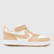 Nike Court Borough Low Boys Junior in Stone Multi Nike Court Borough Low,1 of 4