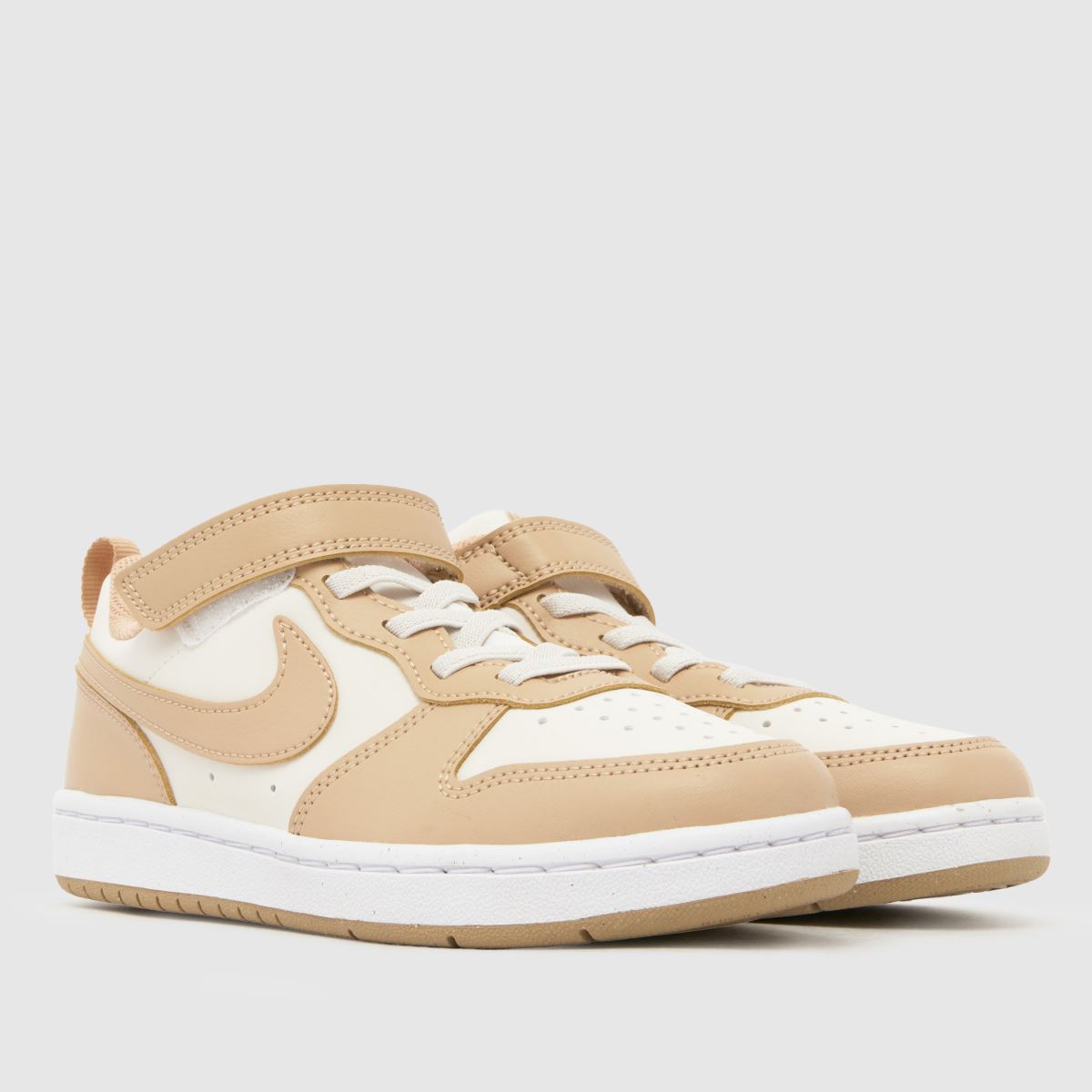 Nike Court Borough Low Boys Junior in Stone Multi Nike Court Borough Low 1