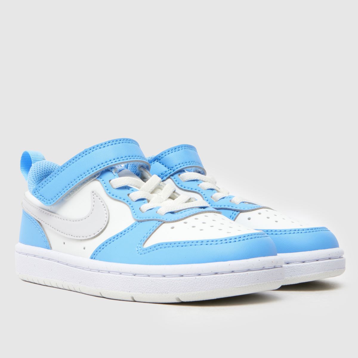 Nike Court Borough Low Boys Junior in White & Pl Blue Nike Court Borough Low 1