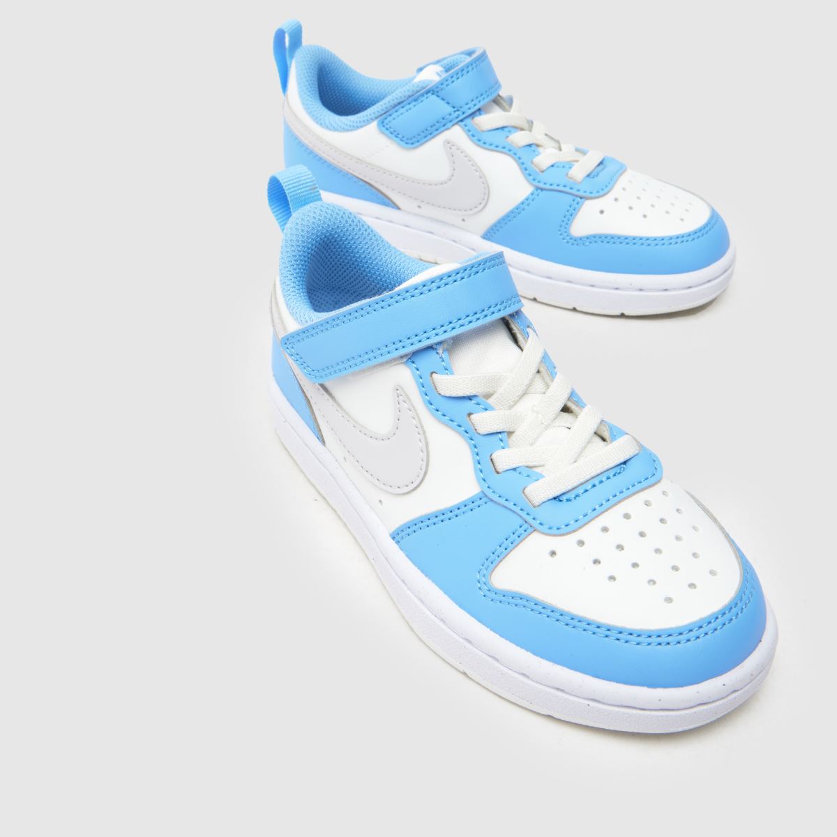 Nike Court Borough Low Boys Junior in White & Pl Blue Nike Court Borough Low 4