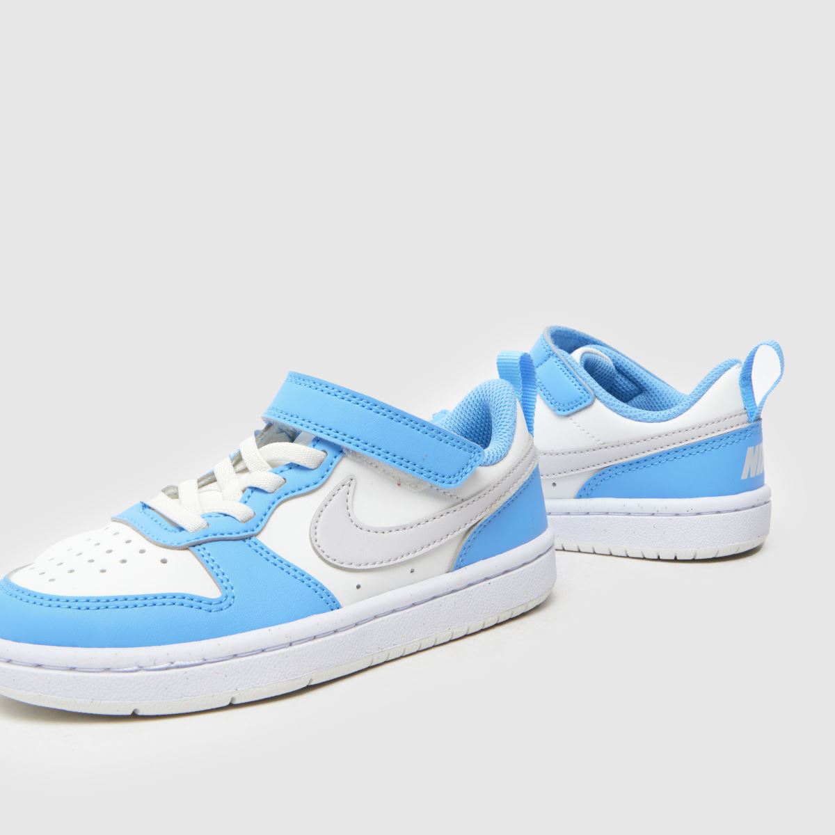 Nike Court Borough Low Boys Junior in White & Pl Blue Nike Court Borough Low 7