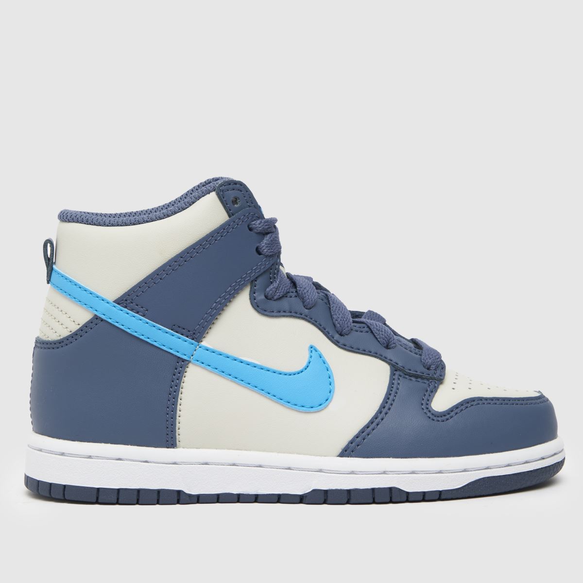 Boys Navy & Pl Blue Nike Dunk High Trainers schuh