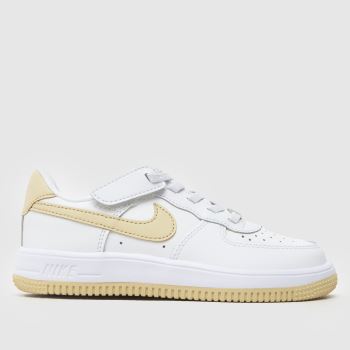 Nike White & Beige Force 1 Low Easy On Boys Junior