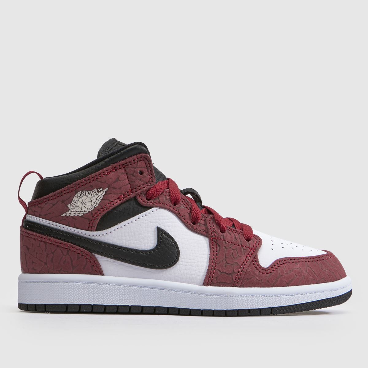Nike Jordan Air 1 Mid Boys Junior in White & Red Nike Jordan Air 1 Mid