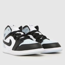Nike Jordan 1 Mid Boys Junior in Black and blue Nike Jordan 1 Mid,2 of 4