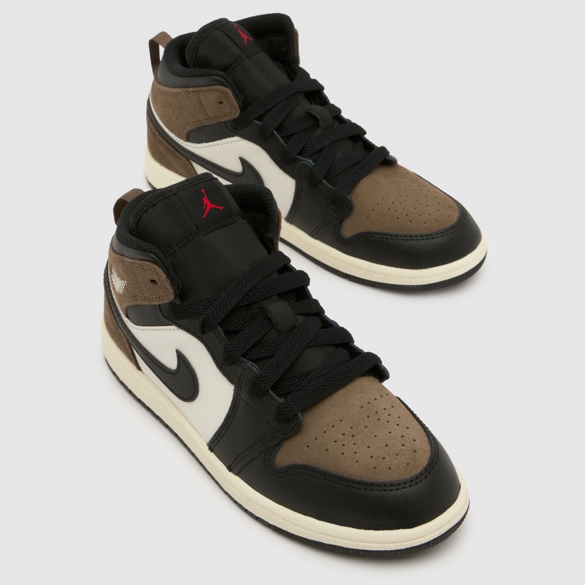 Nike Jordan Air 1 Mid Boys Junior in Black & Brown Nike Jordan Air 1 Mid 4