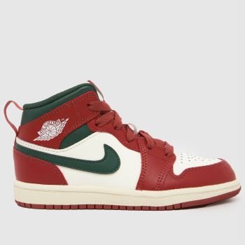 Nike Jordan Red Multi Air Jordan 1 Mid Boys Junior