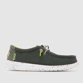 HEYDUDE Grey Wally Sport Grid Boys Junior
