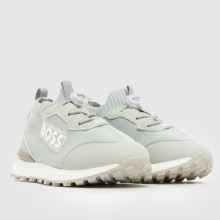 BOSS Elastic Lace Tech Boys Junior in Light Grey BOSS Elastic Lace Tech,2 of 4