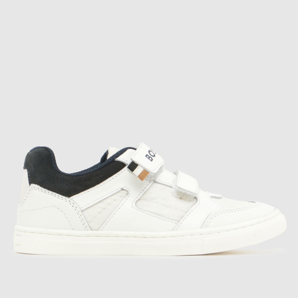 BOSS White 2 Strap Boys Junior Trainers