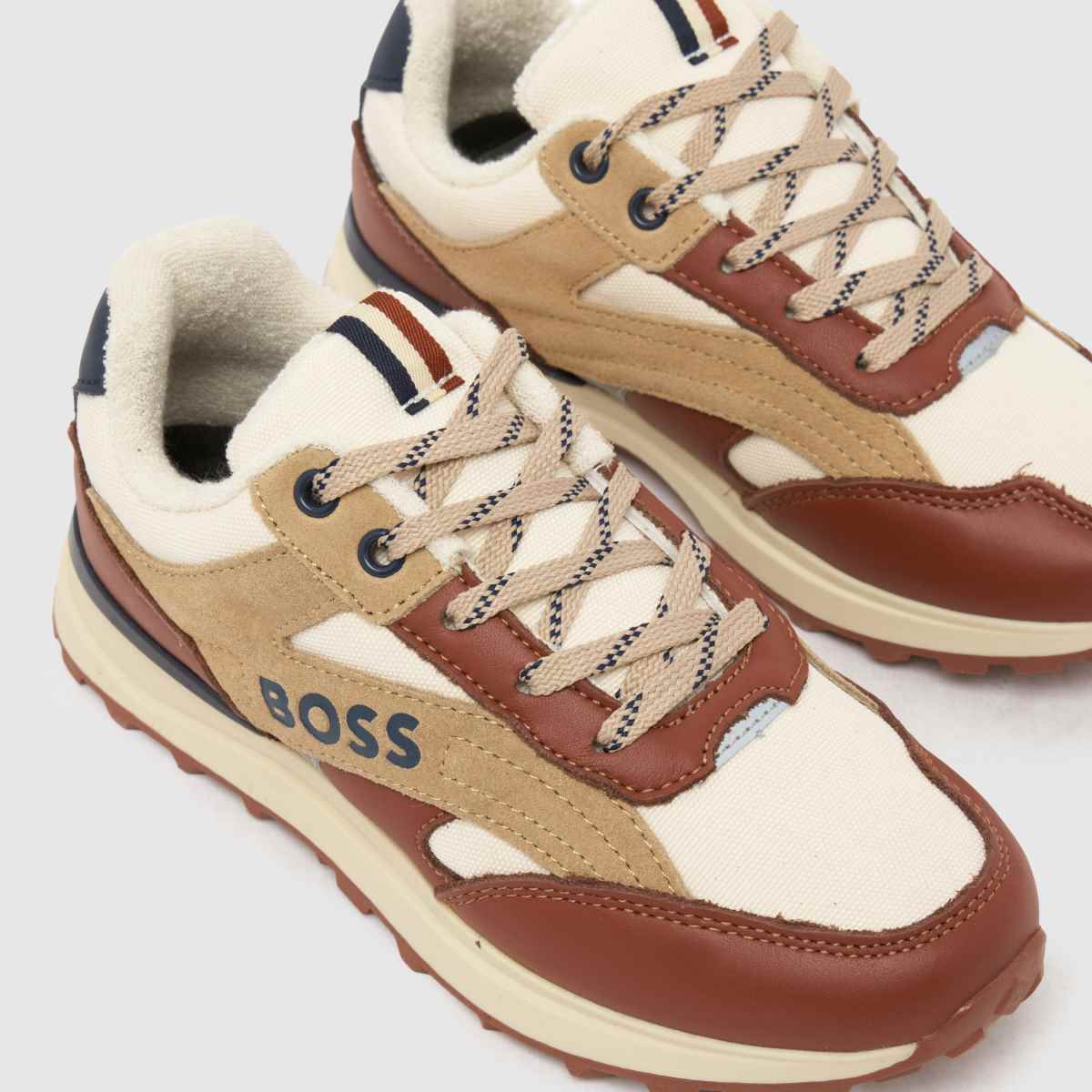 BOSS Runner Boys Junior in Beige Multi BOSS Runner 4