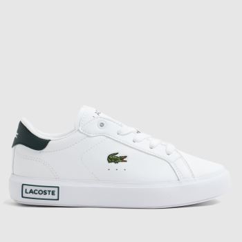 Lacoste white & green powercourt trainers junior Lacoste white & green powercourt trainers junior