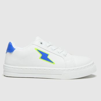 schuh white & blue lightening lace up trainers junior schuh white & blue lightening lace up trainers junior