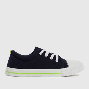 schuh navy & lime major lace up trainers junior schuh navy & lime major lace up trainers junior