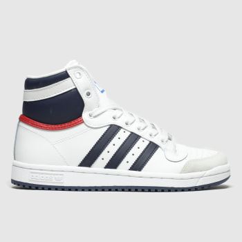adidas white & blue top ten hi trainers youth adidas white & blue top ten hi trainers youth