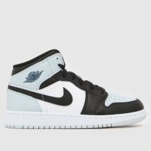 Nike Jordan 1 Mid Boys Youth in Black and blue Nike Jordan 1 Mid,1 of 4