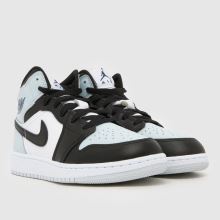 Nike Jordan 1 Mid Boys Youth in Black and blue Nike Jordan 1 Mid,2 of 4