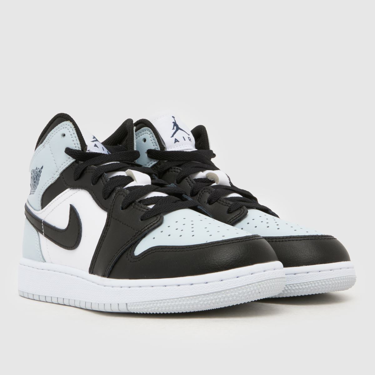 Nike Jordan 1 Mid Boys Youth in Black and blue Nike Jordan 1 Mid 1